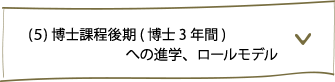 博士課程後期(博士3年間)への進学、ロールモデル